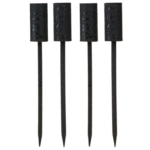 Article Bougeoir bâton bougies avec mandrin métal noir Ø23mm 4pcs