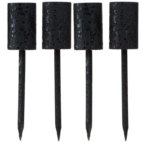 Article Bougeoirs pour bougies bâtons épais métal noir Ø28mm 4pcs