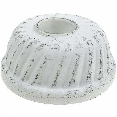 Bougeoir Gugelhupf Moule à pâtisserie Shabby Chic Blanc Ø7,2cm H3cm