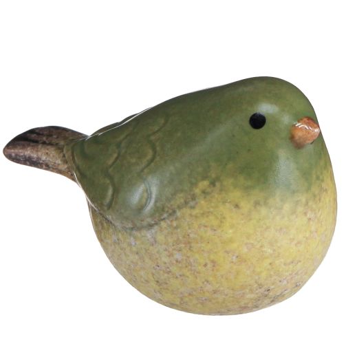 Petit oiseau en céramique décoration céramique vert printemps 8,5cm 4 pcs