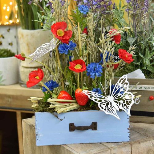 Article Bleuet Fleurs de prairie artificielles en bleu 55cm 6pcs