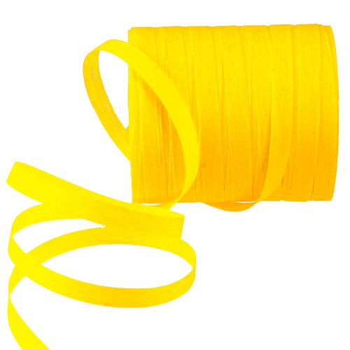 Floristik24 Ruban à friser ruban cadeau coton jaune 10mm 100