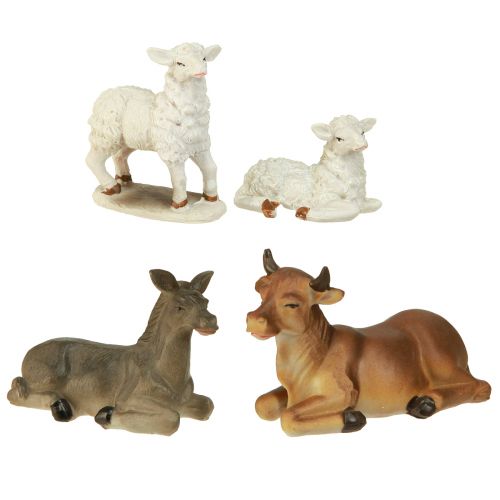 Floristik24 Figurines de la Nativité animaux pour crèche de Noël set 6-11cm 4 pcs