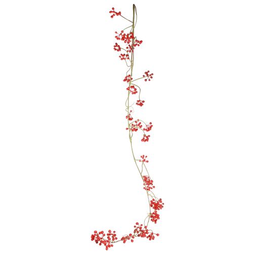 Plantes suspendues artificielles branche de baies rouge vert H150cm