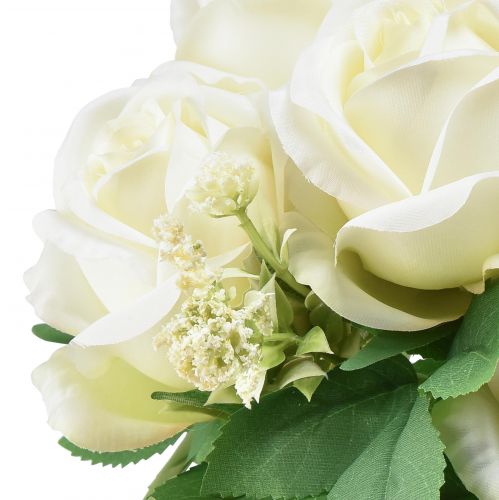 Article Roses artificielles Bouquet de fleurs artificielles Roses blanches Pick 42cm