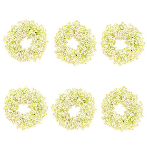 Article Couronne de fleurs artificielles mini décoration de table blanc rose Ø12cm 6 pcs