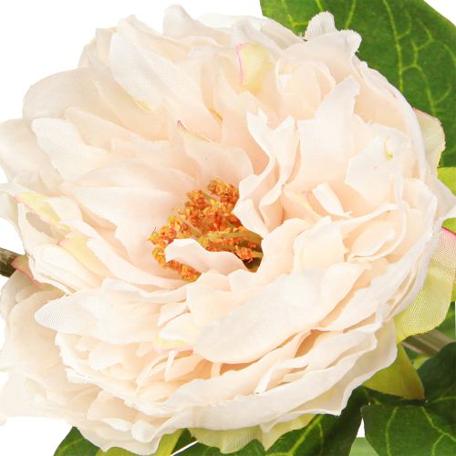 Article Pivoines artificielles longues fleurs artificielles crème 70cm 3 pcs