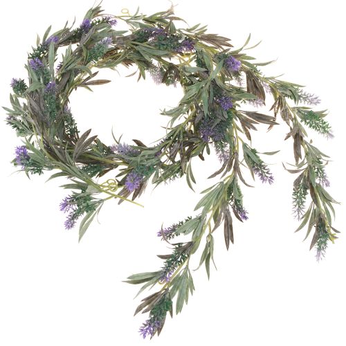 Floristik24 Guirlande de Fleurs de Lavande Artificielle Violet Vert 180cm 2pcs