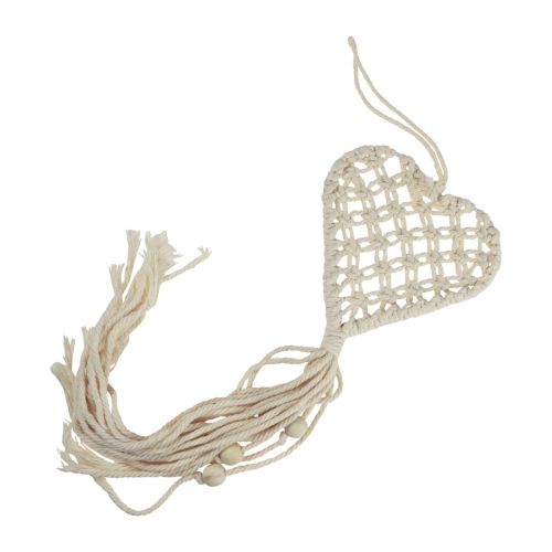 Article Pendentif décoratif en macramé cintre décoratif coeur 17×65cm