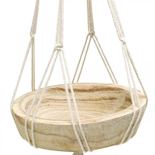 Article Panier suspendu en macramé bol décoratif style bohème Ø23cm H90cm