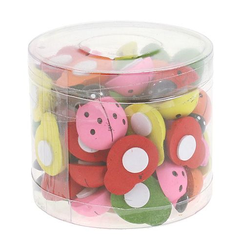 Article Coccinelle colorée 2.5cm 60pcs