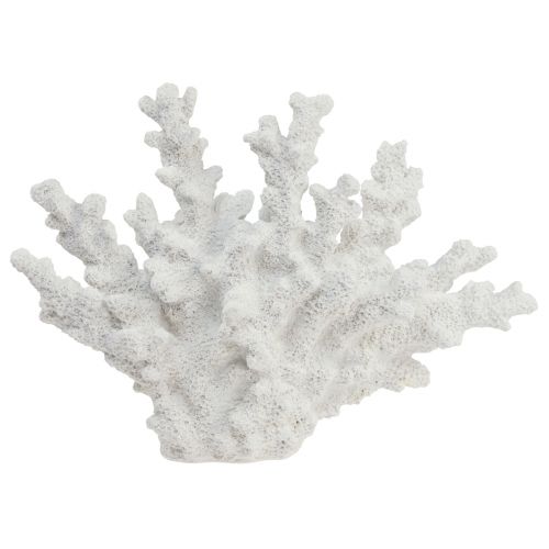 Décoration maritime corail polyrésine blanc 18,5×26cm