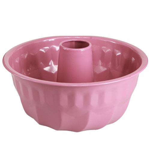 Moule à pâtisserie bol décoratif en métal Gugelhupf rose Ø23cm H12cm