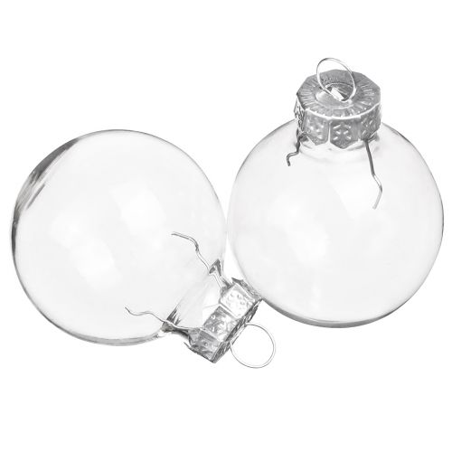 Mini boules de Noël en verre rétro transparent Ø3cm 22 pcs