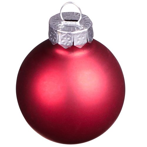 Article Mini boules de Noël verre rouge mat brillant Ø3cm 22 pcs