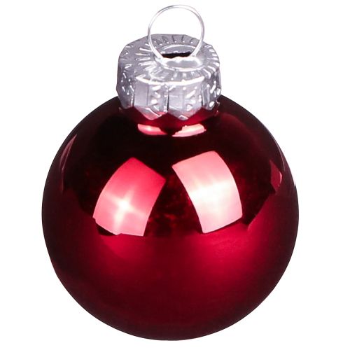 Article Mini boules de Noël verre rouge mat brillant Ø3cm 22 pcs