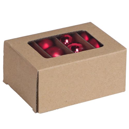 Article Mini boules de Noël verre rouge mat brillant Ø3cm 22 pcs