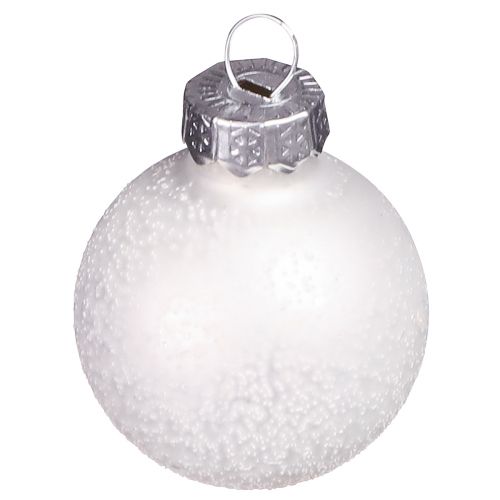 Article Mini boules de Noël en décoration hivernale blanche Ø3cm 22 pcs