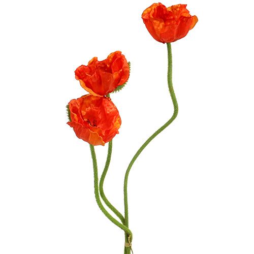 Floristik24 Coquelicots fleurs artificielles artificielles orange 58cm–74cm 3pcs