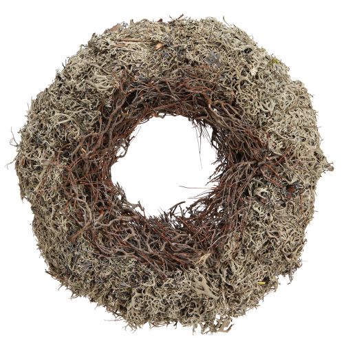 Floristik24 Couronne en mousse florale Lichen stabilisé gris épurge Ø30cm