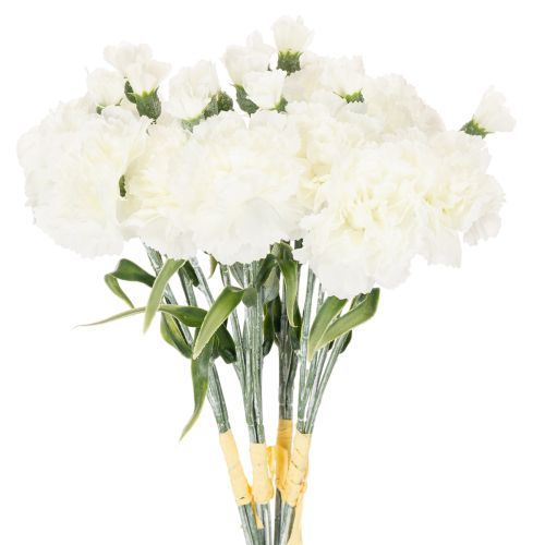 Article Bouquet de Œillets Artificiels Blancs - 4 Bottes - 40 cm