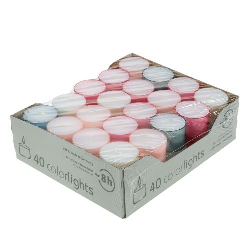 Article Bougies chauffe-plat Colorlights pastel assorties 40pcs