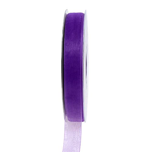 Ruban organza avec lisière 1.5cm 50m violet moyen