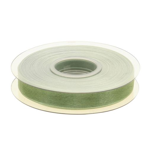 Article Ruban organza vert ruban cadeau lisière vert citron 15mm 50m