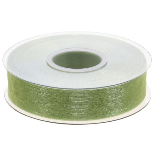 Article Ruban organza vert ruban cadeau lisière vert citron 25mm 50m