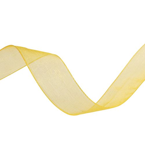 Article Ruban organza ruban cadeau ruban jaune lisière 15mm 50m