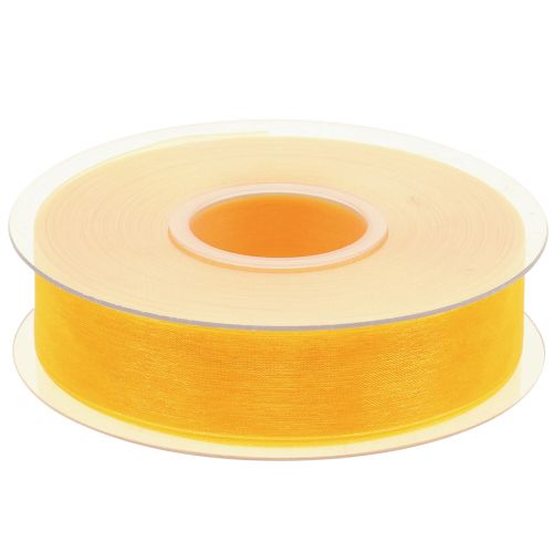 Article Ruban organza ruban cadeau ruban jaune lisière 25mm 50m