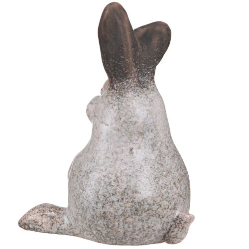 Article Lapin de Pâques Lapin en Céramique Assis Marron Blanc 13x12x18cm