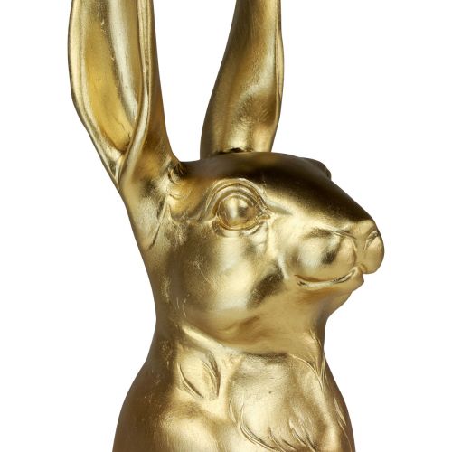 Floristik24 Lapin de Pâques décoratif doré Décoration de Pâques lapin debout H42cm