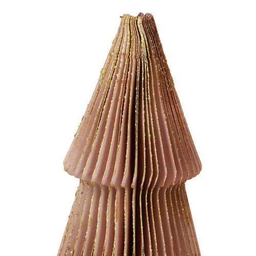 Article Sapin de Noël en papier petit bordeaux H30cm