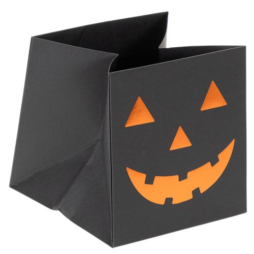 Article Pochettes en papier Halloween motif citrouille 10,5 cm noir et orange lot de 6