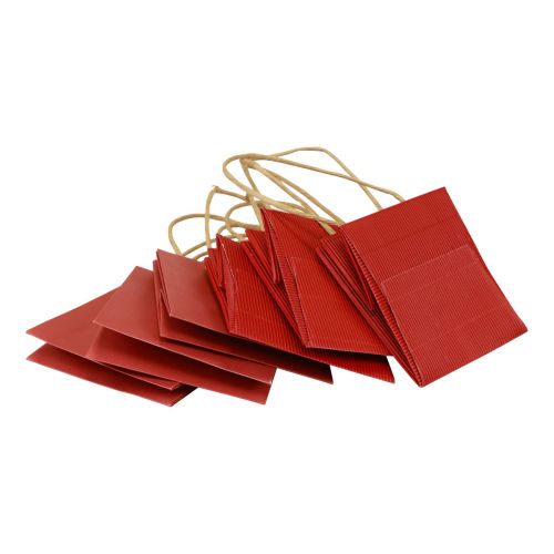 Article Sacs en papier rouge avec poignée sacs cadeaux 10,5×10,5cm 8 pièces