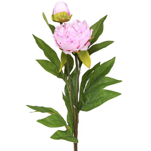 Pivoine fleurs artificielles rose avec longue tige 70cm 3pcs