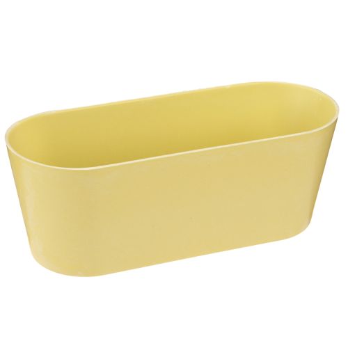 Bol à plantes ovale décoratif en plastique jaune 27×11×10cm 3pcs