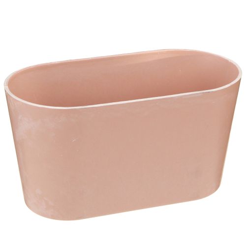 Bol à plantes ovale décoratif en plastique rose marron 20×10×11cm 3pcs