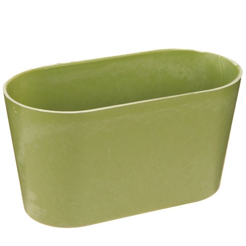 Bol à plantes ovale vert plastique 20×10×11cm 3pcs