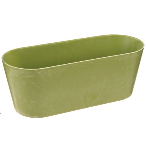 Bol à plantes ovale vert en plastique 27×11×10cm 3pcs