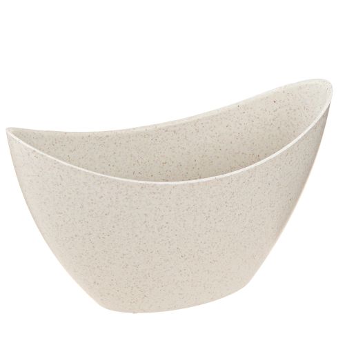 Bol décoratif bateau à plantes plastique beige 20×9cm H12cm 3pcs