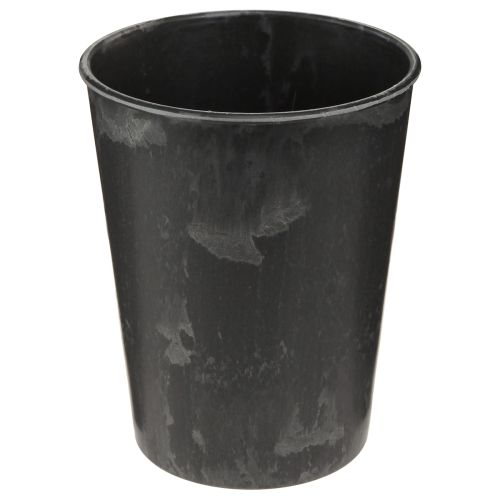 Cache-pot plastique anthracite Ø13cm H16,5cm 4pcs