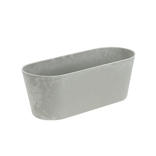 Floristik24 Bol plastique ovale gris 27cm x 11cm H10cm 1pc