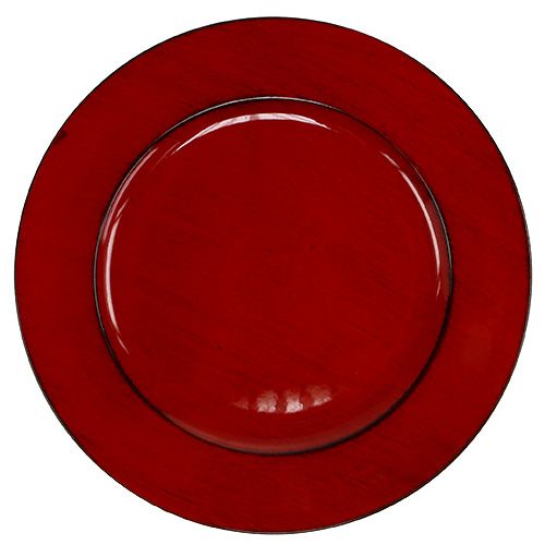 Assiette en plastique Ø33cm rouge-noir