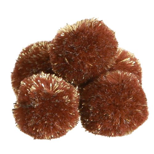 Pompons à paillettes marron Pompons 2,5 cm 2 sachets – 24pcs