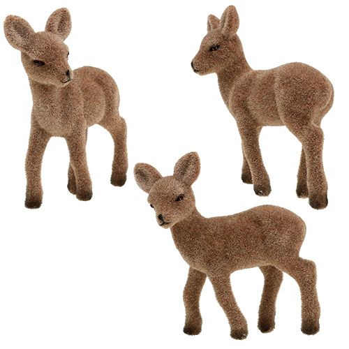 Cerfs debout floqués 11cm 6 pcs