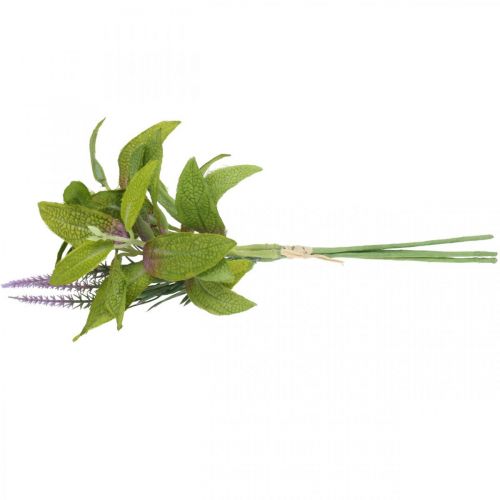 Article Bouquet de sauge artificielle, fleurs en soie, branches de sauge violette artificielle L26cm 4pcs