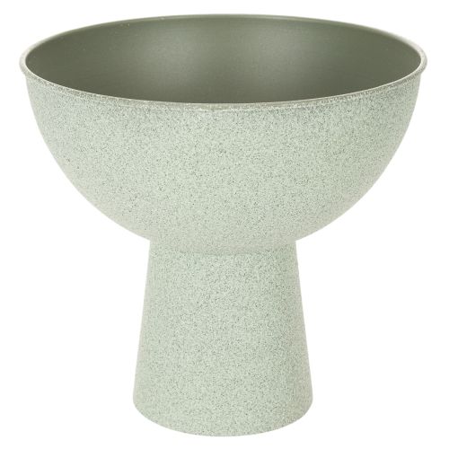 Article Coupe décorative sur pied pour plantes 25 cm effet granit vert gris