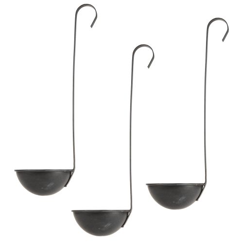 Article Bol pour plantation truelle décorative anthracite Ø12,5cm 3pcs